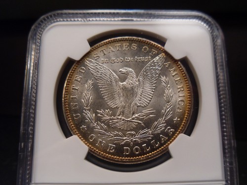 1899-S MS65 Morgan Silver Dollar NGC Certified Gem - White/Gold Rim Toned - Bild 6 von 8