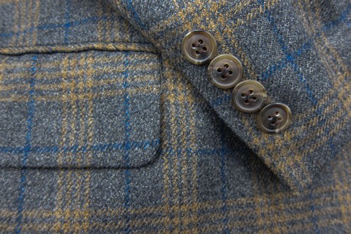 GORGEOUS Arnold Brant Cashmere and Wool Gray and Brown Plaid Sport Coat 42S - Picture 7 of 8