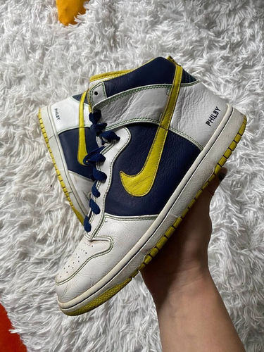 Nike Dunk High iD SIZE 10 393427-991 WHITE BLUE YELLOW - Picture 7 of 13