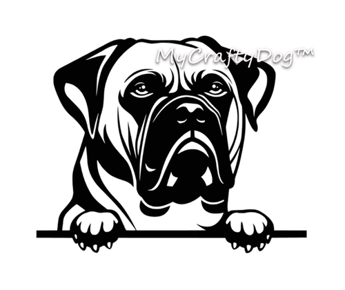Bull Mastiff Peeking Dog Car Decal Vinyl Sticker Choose to Personalize with name - Bild 11 von 11