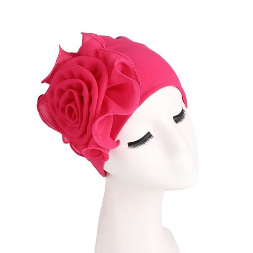 New Elegant Side Hat Women Chemotherapy Big Fashion Tam Flower Stretch - Picture 28 of 28