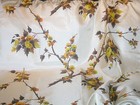 VINTAGE 1950-60's PAIR IVORY FLOWERING TREES GLASS FIBER DRAPES 46" W X 90" L