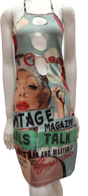 Bombshell Shein Halter Dress Cut Out POP ART XL VINTAGE FASHION GIRL Backless