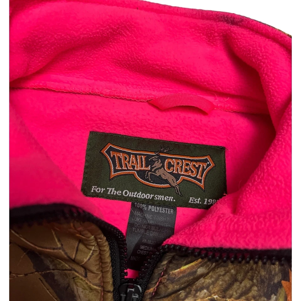 Trail Crest CAMO FLEECE Pink Wood Forest Hunting Outdoor Light Jacket Womens Med - Image 3 of 4