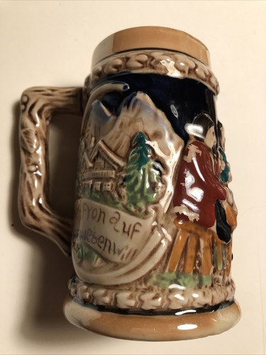 Werfronauf Der Trinktseinbier German Style Beer Stein Mug Textured 5 Inches Tall - Bild 1 von 12