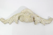 VINTAGE PLASTER WALL PLAQUE, WALL PEDIMENT HOME DECOR 23-1/2" x 7-1/2" x 3"