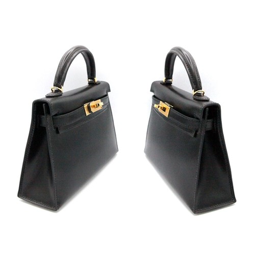 Hermes Kelly Mini II Noir Box Calfskin Handbag GHW in Box with receipt W stamp - Picture 3 of 10