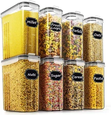 Cereal & Dry Food Storage Containers - Wildone Airtight Cereal Storage Set of 8