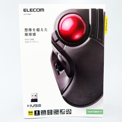 ELECOM Trackball Mouse M-HT1DRBK Wireless Large Tapper Japan NEW