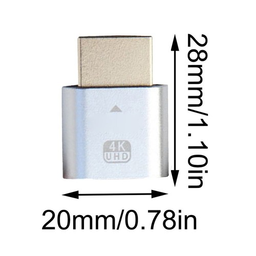 4K HDMI Dummy Adapter Virtual Plug Headless Display Emulator UHD - Bild 3 von 32
