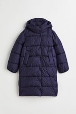 H M Hooded Puffer Coat - 16 12/13 year old Youth Girls Navy