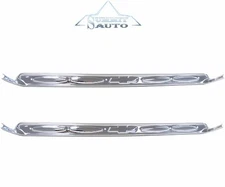 60-66 Chevy Pickup Truck Chromed Door Sill Scuff Plates w/ Bow-Tie Right & Left