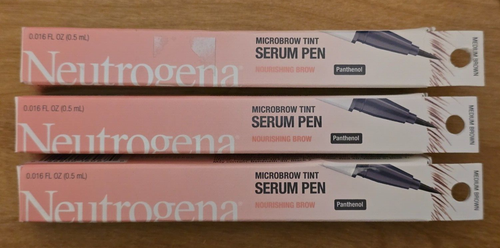 3 Neutrogena Microbrow Tint Serum Pen Nourishing Brow Medium Brown 0.016 Fl  Oz - Picture 1 of 2