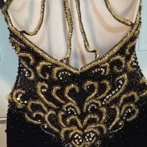 Claire’s Collection Brand Black Velvet Beaded Rhinestone Gown Pageant/Prom Gown - Picture 10 of 12