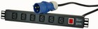 POWERDATA TECHNOLOGIES  6 Way IEC C19 PDU with 32A Commando Plug Horizontal Rack