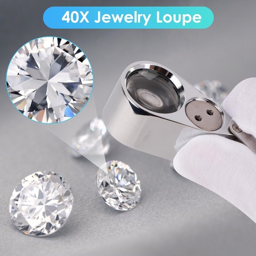40X Jewelers Loupe Magnifying Glasses with LED Light for Close Work Stamp - Picture 6 of 7