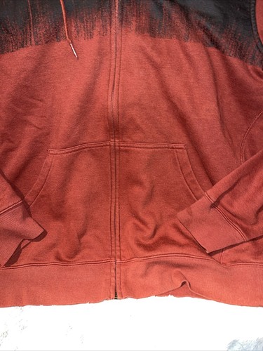 Oakley Full Zip Hoody Pocket Long Sleeve Sweatshirt Mens L Red Black 96548 - Picture 5 of 10