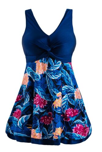 Wantdo Women Bathing Suit Tummy Control Plus Size Swimdress High Waist One Piece - Picture 5 of 104