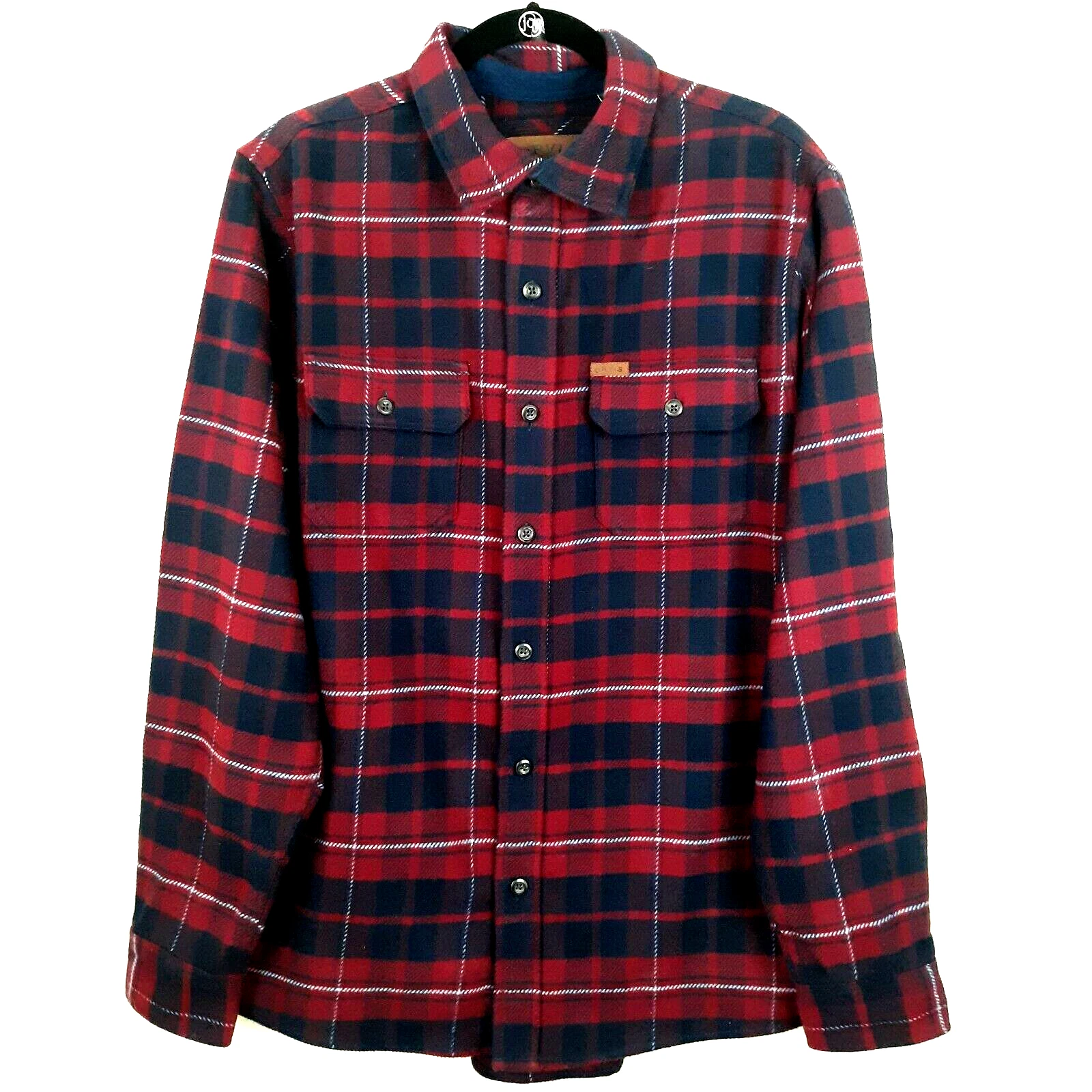 Orvis Flannel Shirt Jacket Men's Size Medium Shacket 4 Pocket Plaid Outdoors