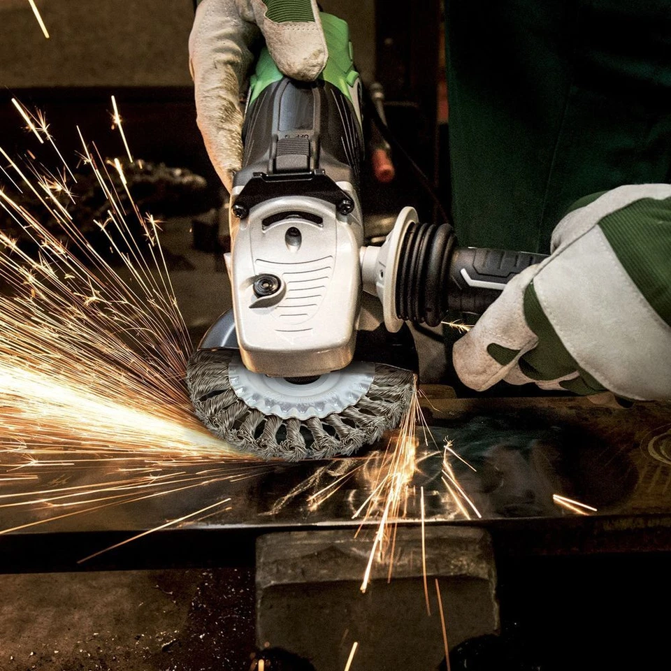 2X Drahtbürste Für Flex, Winkelschleifer Ø125mm X 22,2mm Gezopft Scheibenbürste - Bild 4 von 4