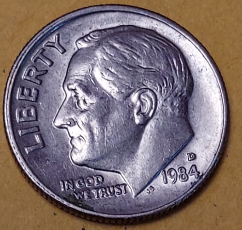 1984 D DIE CHIP ERROR DIME (718C)