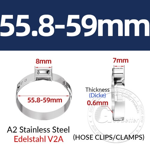 Single Ear O Clips Plus 304 Stainless Steel Air Water Pipe Hose Clamps - Picture 63 of 97
