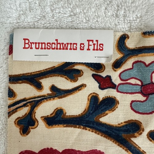 Scampolo tessuto cotone e lino arancione lampone Brunschwig & Fils 25"x25" LEGGI - Foto 2 di 8