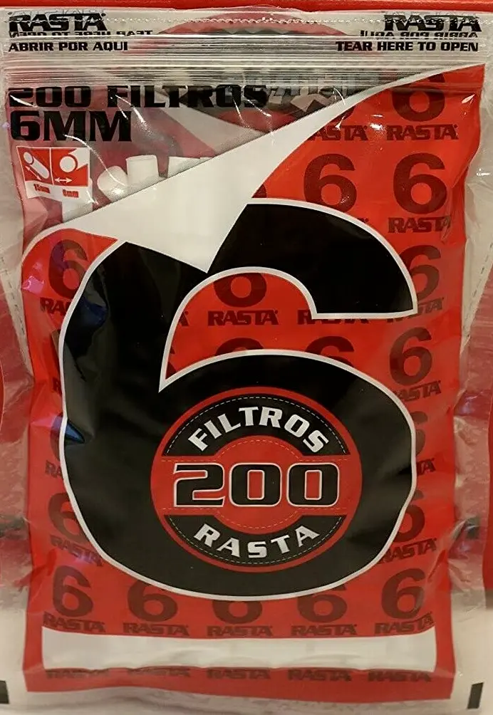 20 bolsas de 200 filtros de 6mm. boquillas liar cigarro 4000 filtros finos  RASTA