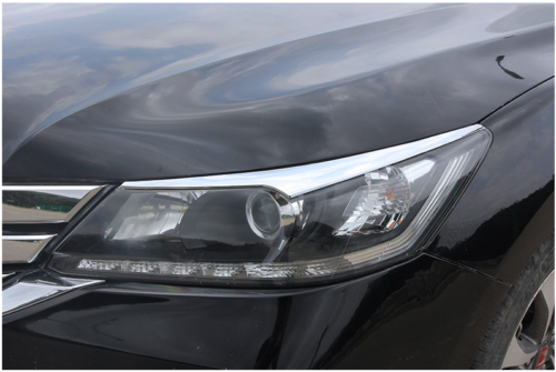 Fit For Honda Accord 2014-2015 Chrome Front Headlight Lamp Eyebrow Molding Trim - Picture 5 of 6