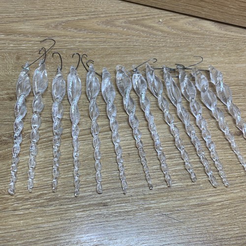Vintage Blown Glass 6 In Icicle Ornaments Lot of 13 - Picture 1 of 6