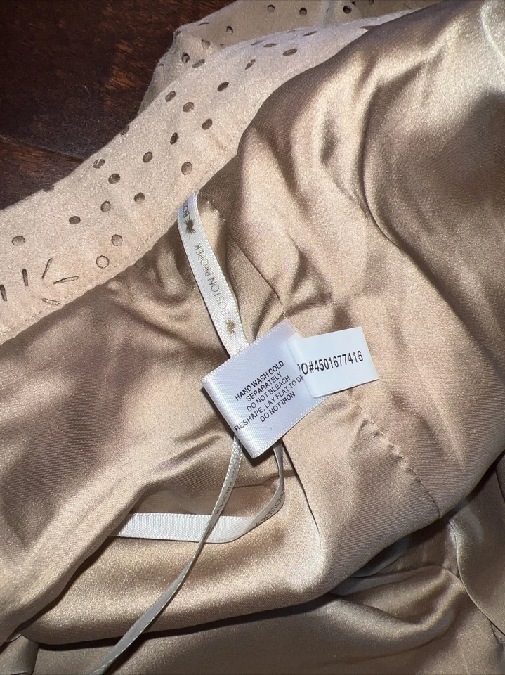 Falda Vintage Flecos Grande MIRAR* Gamuza Vaquera Suroeste Salón Vestido Volantes Foto 4 de 4