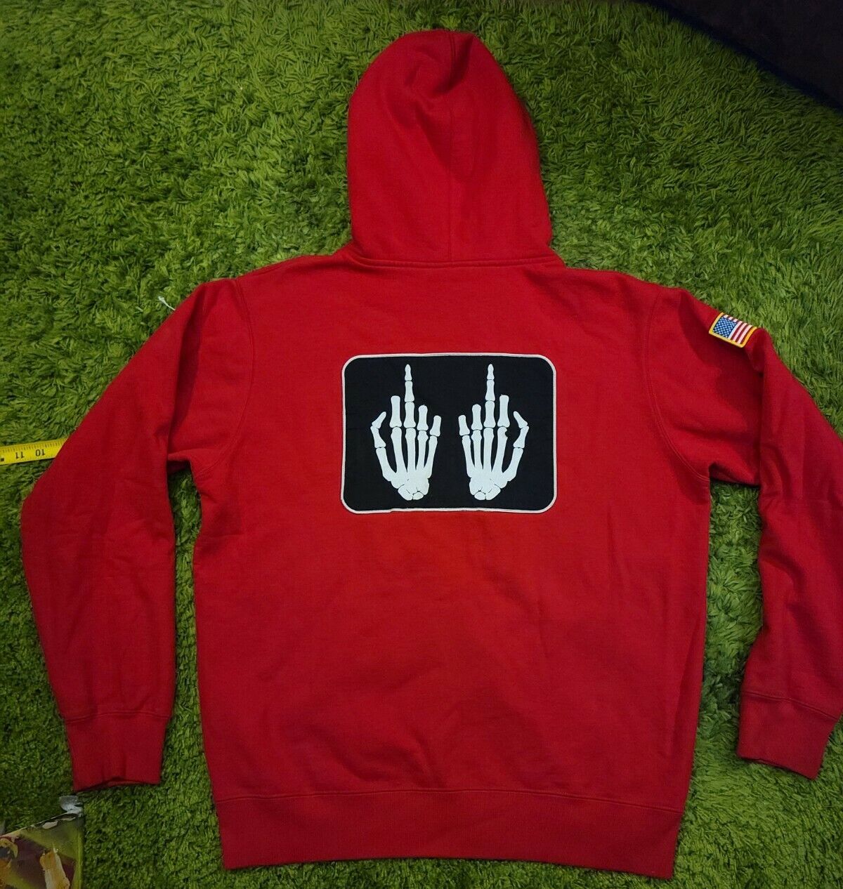 RARE Supreme x HYSTERIC GLAMOUR Hell Hysteric full zip patch hoodie in red  Sz XL