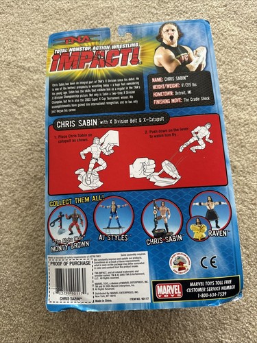 TNA Impact Chris Sabin X-Division Title Marvel Toys Wrestling Action Figure 2005 - Picture 3 of 3