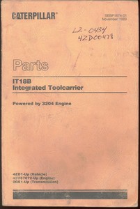 Caterpillar-IT18B-Integrated-Toolcarrier-Parts-Manual-Book-SN-4ZD1-Up-C1989