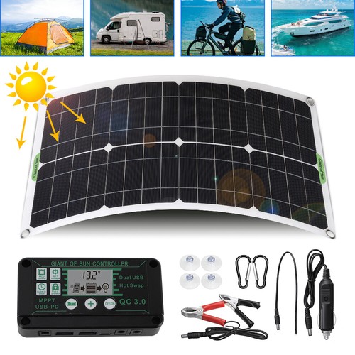 100W Solar Panel 12V Trickle Charger Battery Charger Kit Maintainer Boat Car RV - Picture 6 of 55