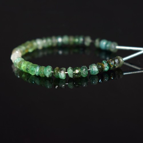 3-4mm Natural designer Emerald Faceted Gemstone Rondelle Beads 3.5" For Jewelry - Picture 3 of 4