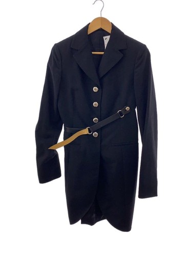 Cappotto Chester Gianfranco FERRE altra vita con cintura 38 lana nero tinta unita usato