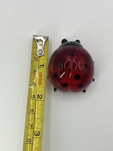 Rare Hand Blown Glass Miniature Funny Ladybug Cadmium Glass glow UV - Picture 14 of 14