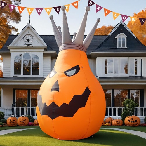 14FT Huge Halloween Inflatable Pumpkin King, Holiday Blow Up Outdoor Yard LED - Picture 2 of 6