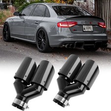 For Audi S3 S4 S5 S6 A4 A5 A6 A7 Dual Exhaust Tip 2.5 In To 4 Out Carbon Fiber For Audi S3 S4 S5 S6 A4 A5 A6 A7 Dual Exhaust Tip 2.5 In To 4 Out Carbon Fiber