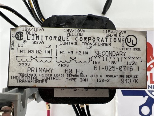 Limitorque 61-825-0716-1 Industrial Control Transformer, 230/460/115V, Type 3AH - Picture 2 of 17