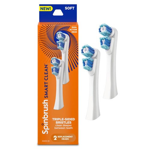 Spinbrush Smart Clean Replacement Heads, Battery Powered Electric Toothbrush... - Picture 1 of 7