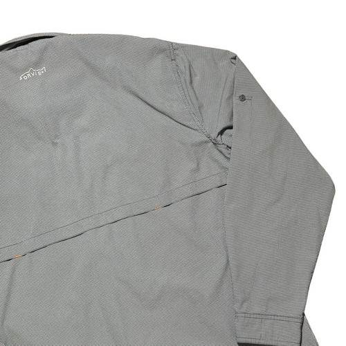 Orvis Trout Bum Fly Fishing Shirt Men’s L Vented Seersucker Black White Tactical - Picture 15 of 20