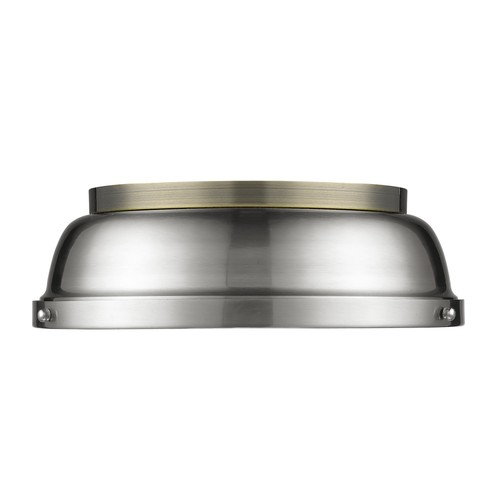 Golden Lighting 3602-14 Duncan 14"W Flush Mount Ceiling Fixture - Pewter / Matte - Bild 11 von 12