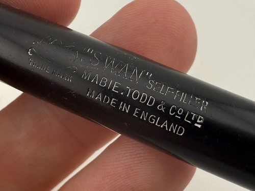 Rare Vintage Mabie Todd Swan Self Filling Fountain Pen - Black & Chrome 14ct Nib - Picture 6 of 14