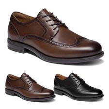 Men's Wingtip Brogue Leather Oxfords Formal Dress Shoes for Business Weddings