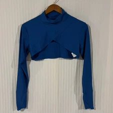 COOLIBAR Womens Swimwear Top Kaycos Shrug UPF 50+ Thumbholes Small Teal S-24