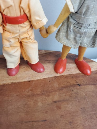 Vintage polnische Holz Peg Joli Puppen - 4er Set Volkskunst handbemalt - Polen - Bild 8 von 8