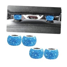 Car Bling Headrest Collars, 4 Pcs Car Head Rest Collars Rings Decoration, Blue