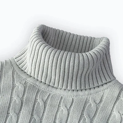 Men’s Turtleneck Sweater Winter Warm Roll Neck Knitted Jumper Pullover Casual UK